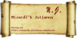 Mizerák Julianna névjegykártya