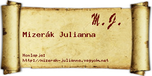 Mizerák Julianna névjegykártya